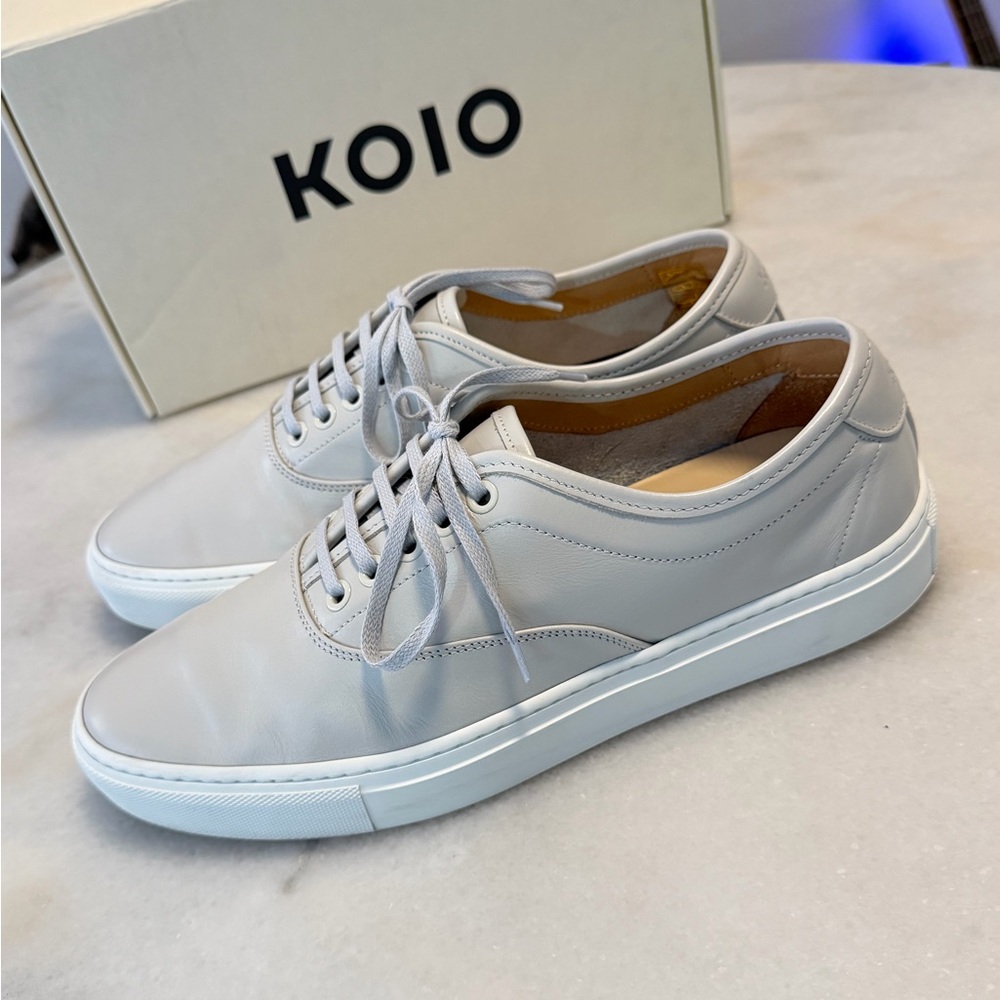 KOIO Men’s Portofino Low-Top Leather Sneakers in Sandstone - Picture 4 of 6